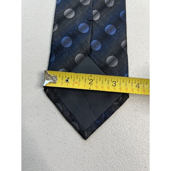 Lamberti Black, Gray, Blue Polka Dot Pattern 100% Silk Tie Made in Italy NWOT - Picture 7 of 7